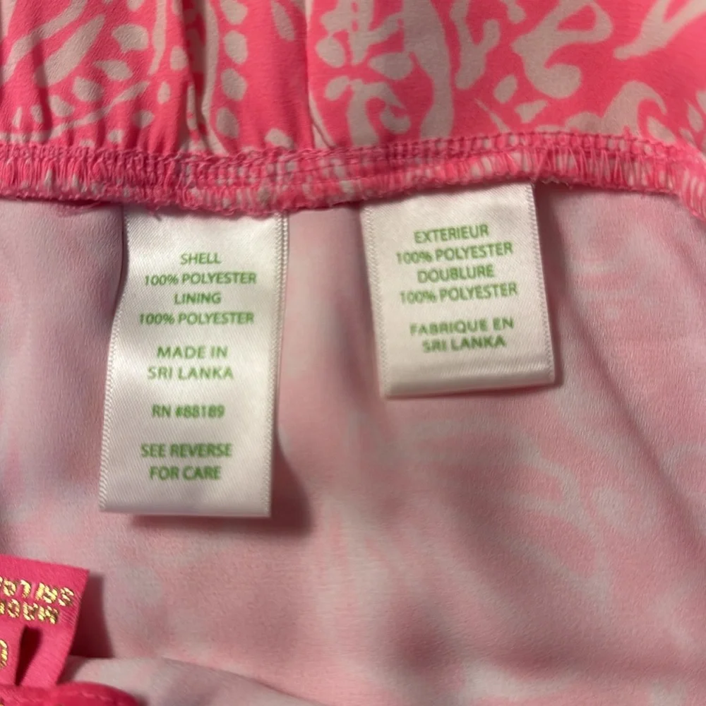 Lilly Pulitzer Pink & White Beach Patterned Shorts/Skort-00(see measurements) - Picture 9 of 9